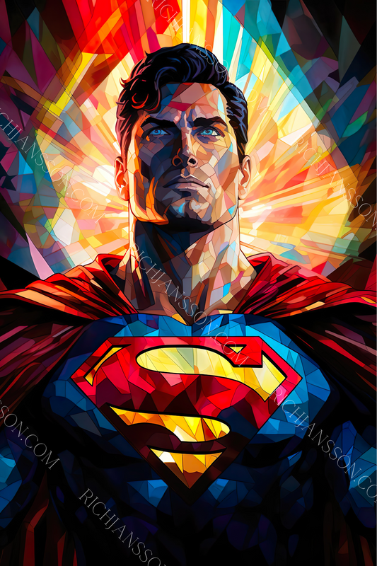 Earth's Adopted Krypton Son Glossy Art Print